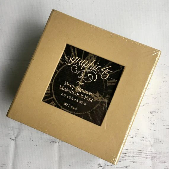 Graphic 45 Deep Square Matchbook Box - Kraft
