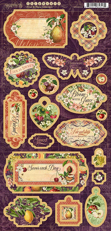 Graphic 45 Fruit and Flora Chipboard - Image 4