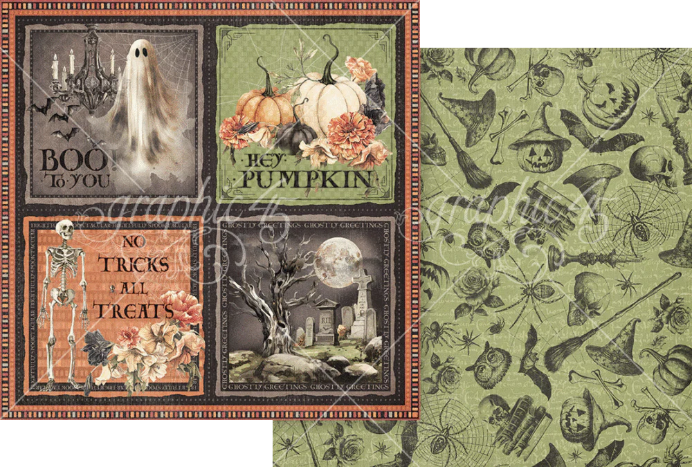 Graphic 45 Ghostly Greetings 12” x 12” Collection Pack - Image 5