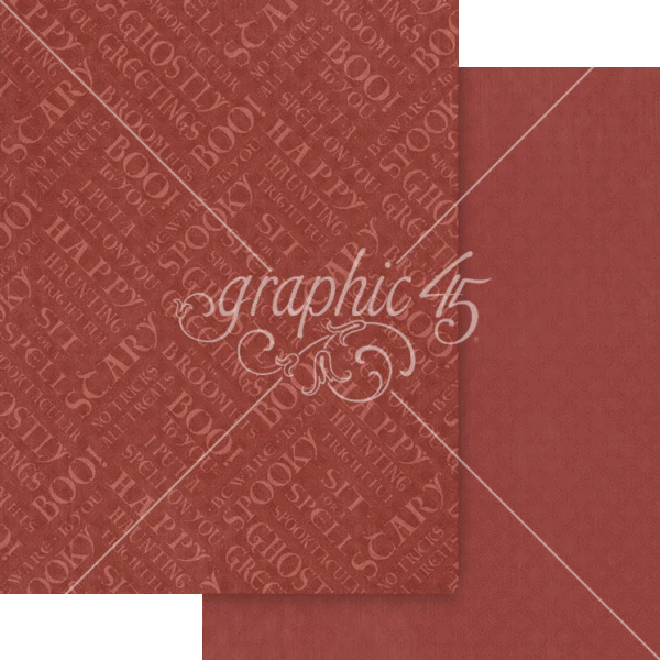 Graphic 45 Ghostly Greetings 8.5” x 11” Patterns & Solids Pack - Image 8
