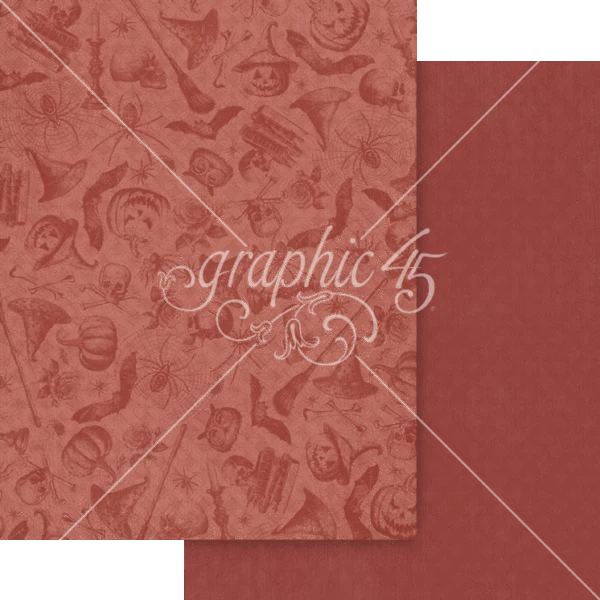 Graphic 45 Ghostly Greetings 8.5” x 11” Patterns & Solids Pack - Image 9