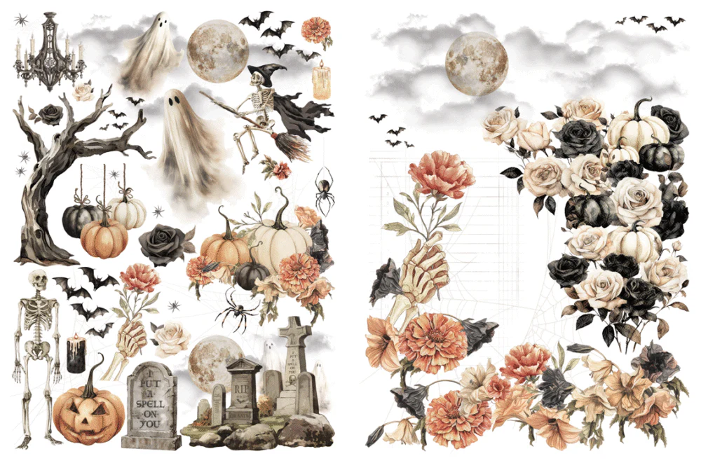 Graphic 45 Ghostly Greetings Rub-On Transfer Set - Image 2