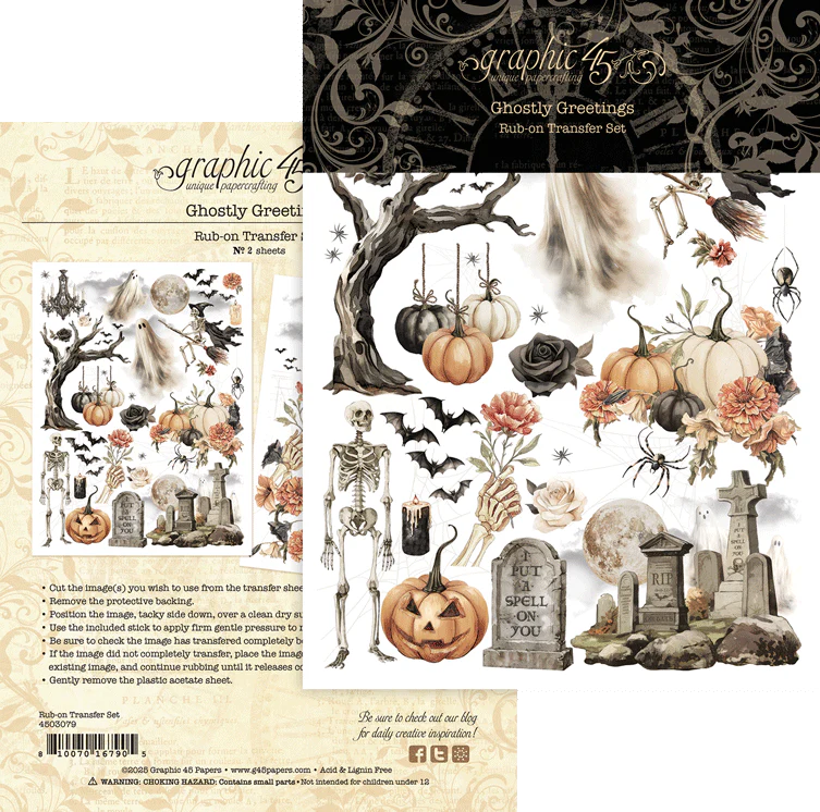 Graphic 45 Ghostly Greetings - Trick or Treat Trifold Album 2025 Kit 7 - Image 7
