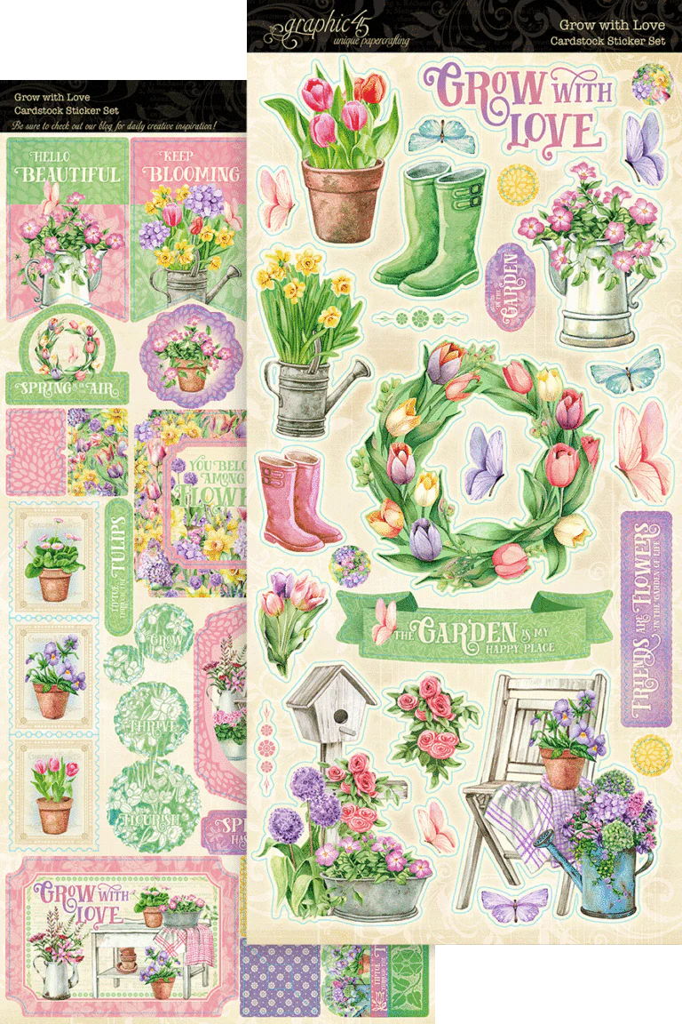 Graphic 45 Grow With Love Cardstock Sticker Set - Image 2