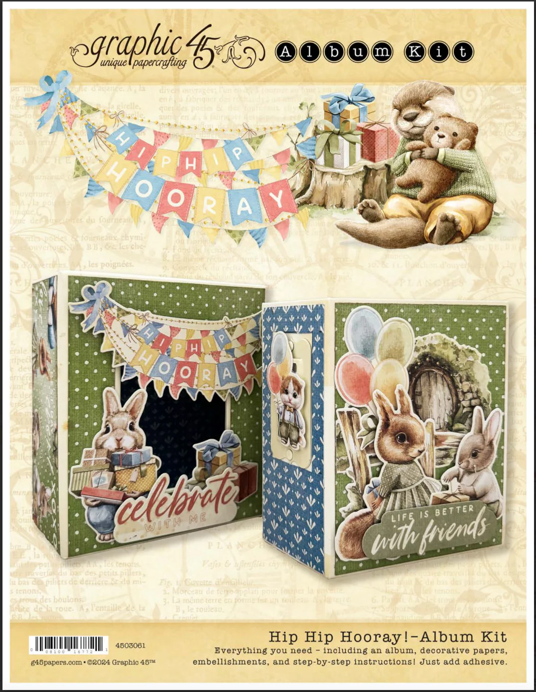 Graphic 45 Hip Hip Hooray - Mini Album & Matchbook Box 2025 Kit 4 - Image 2