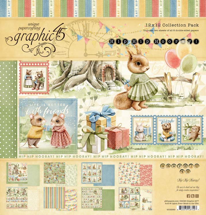 Graphic 45 Hip Hip Hooray - Mini Album & Matchbook Box 2025 Kit 4 - Image 5