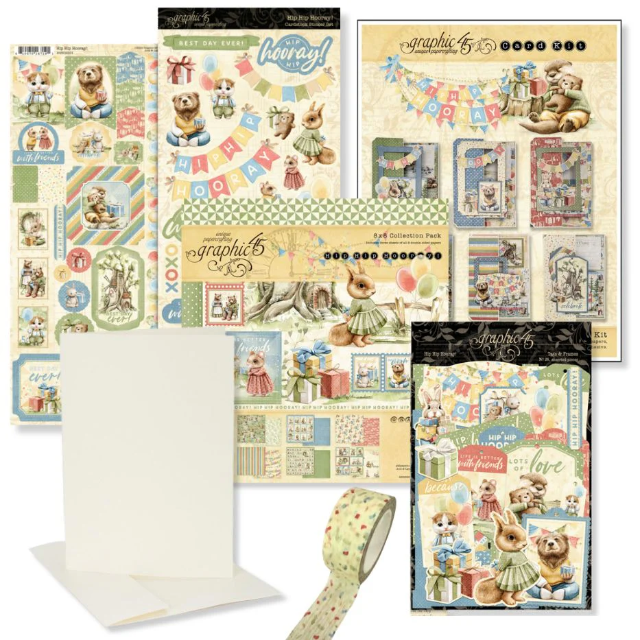 Graphic 45 Hip Hip Hooray - Z-Fold Card Set 2025 Kit 4 - Image 3