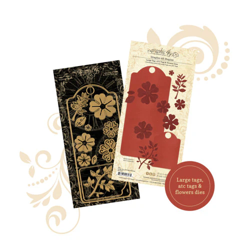 Graphic 45 Large Tag, ATC Tag & Flower Metal Dies - Image 5