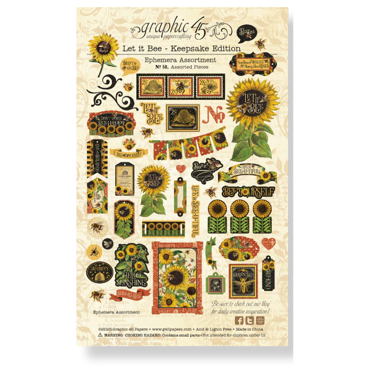 Graphic 45 Let It Bee - Keepsake Kit (with Exclusive Metal Die Set) - Image 19