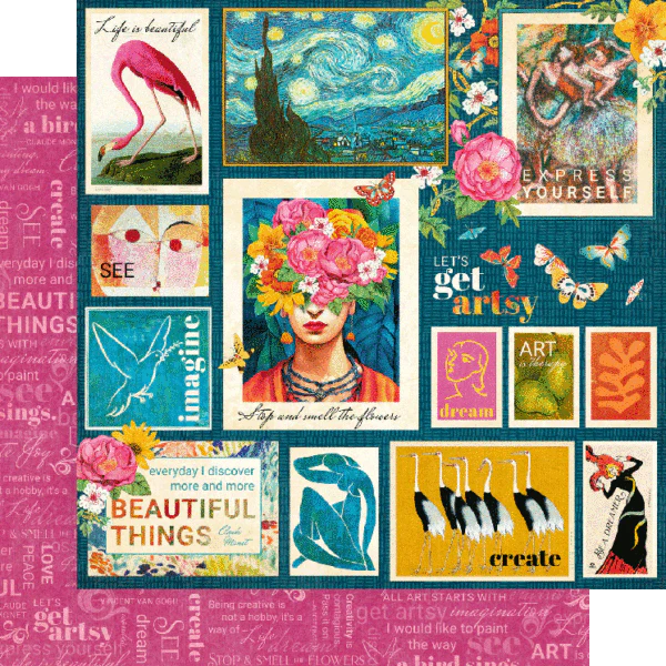 Graphic 45 Let’s Get Artsy 12” x 12” Collection Pack with Stickers - Image 2