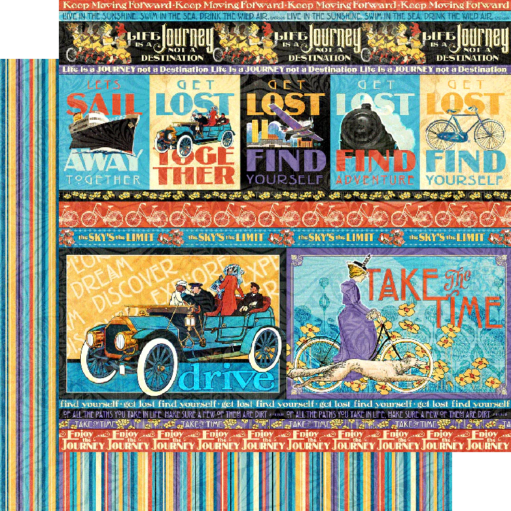 Graphic 45 Life's a Journey 8โ x 8โ Paper Pad - Image 9
