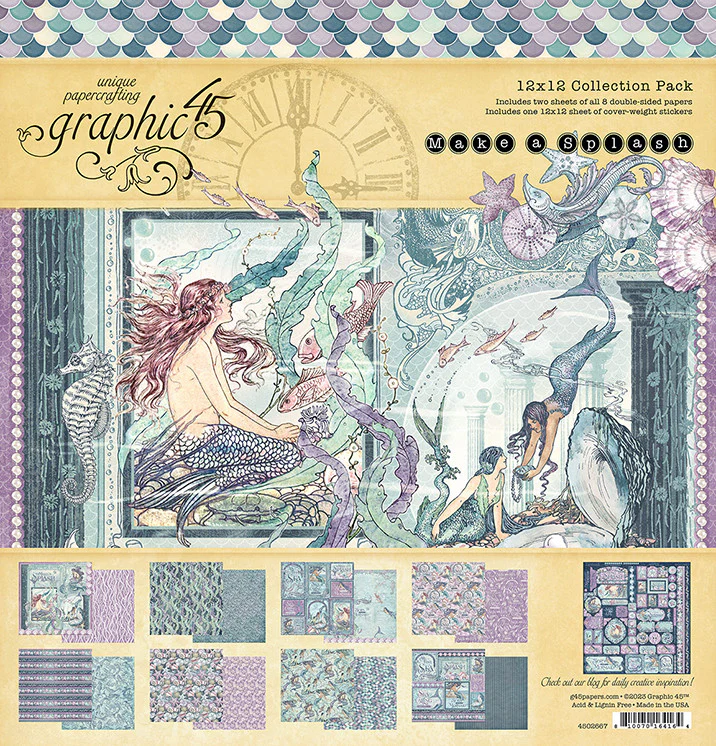 Graphic 45 Make a Splash 12 x 12 Collection Pack with Stickers - Image 10