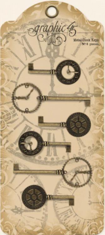 Graphic 45 Metal Clock Keys - Image 3