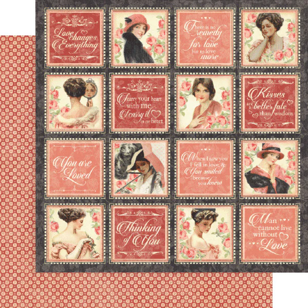 Graphic 45 Mon Amour 8” x 8” Paper Pad - Image 3