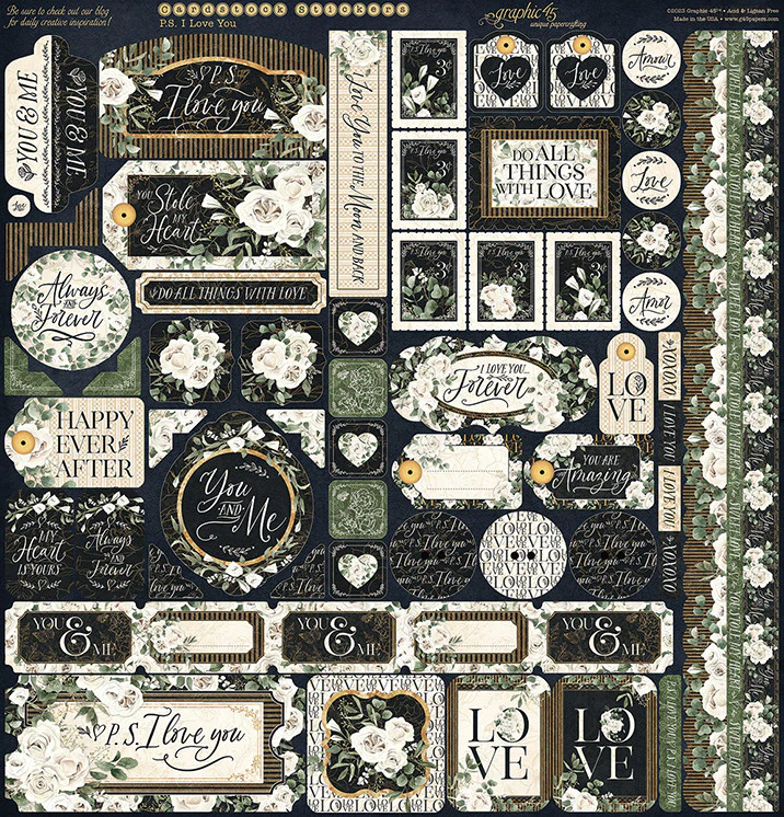 Graphic 45 P.S. I Love You 12x12 Collection Pack with Stickers - Image 10