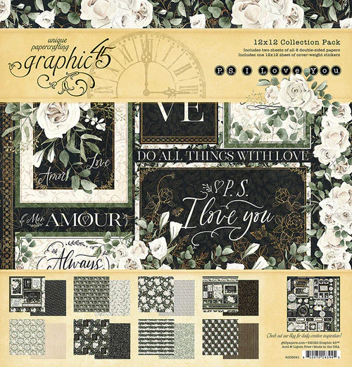 Graphic 45 P.S. I Love You 12x12 Collection Pack with Stickers - Image 11