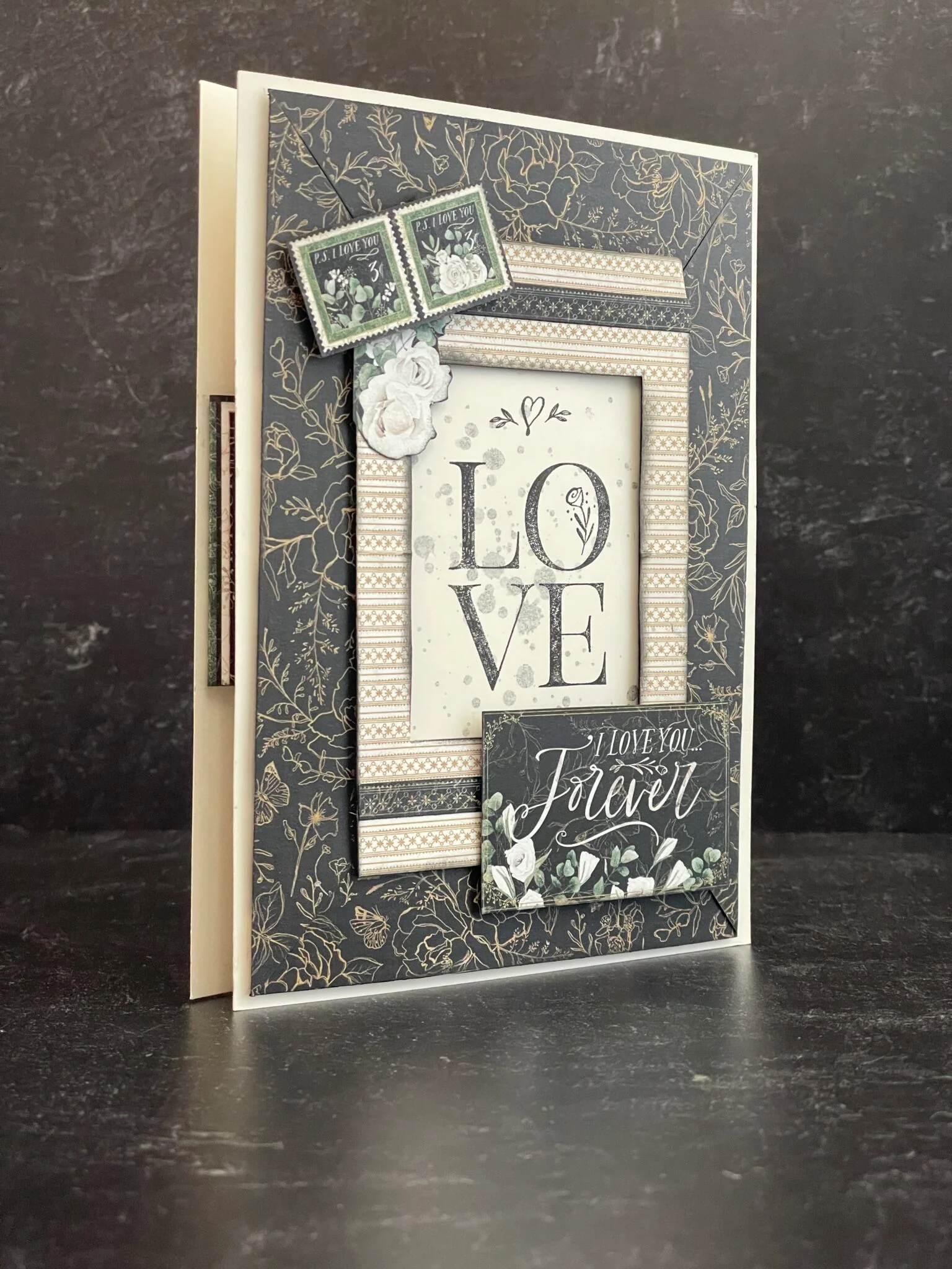 Graphic 45 P.S. I Love You Pop-Up Frame Card Set Monthly Kit 2023 Vol 8 - Image 2