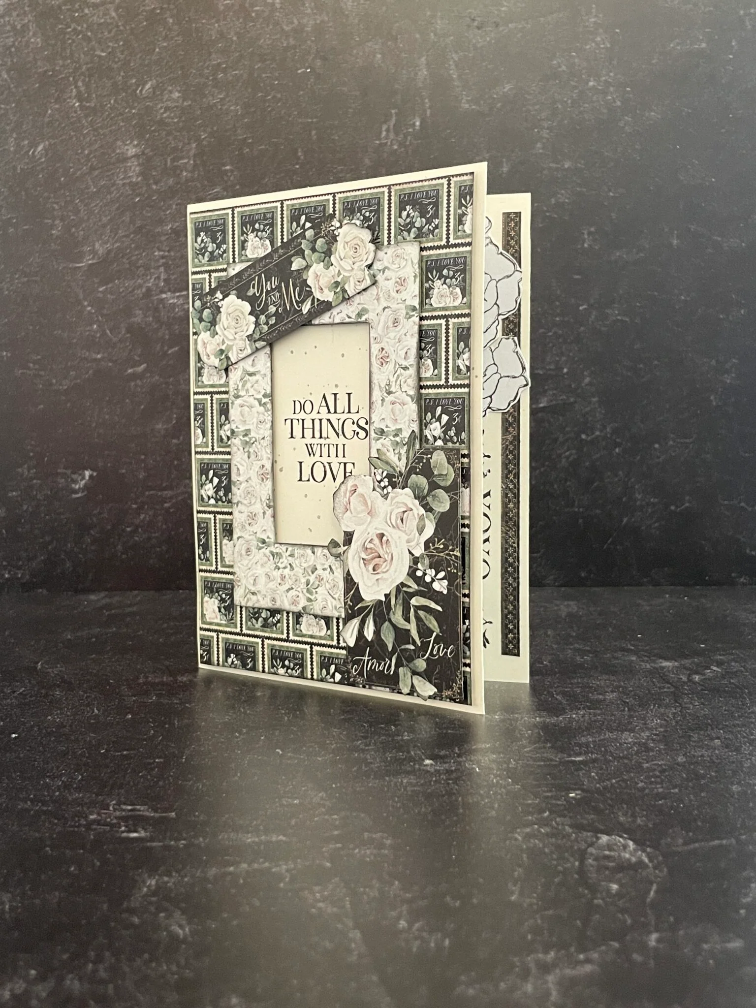 Graphic 45 P.S. I Love You Pop-Up Frame Card Set Monthly Kit 2023 Vol 8 - Image 6