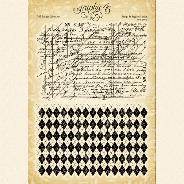 Graphic 45 Script and Argyle Stamps - Image 2