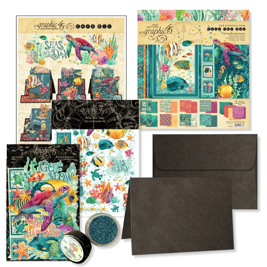 Graphic 45 Seas the Day - Faux Step Card Set 2025 Kit 5 - Image 4