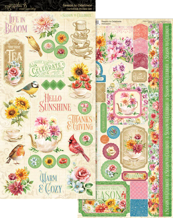 Graphic 45 Season to Celebrate Cardstock Sticker Set