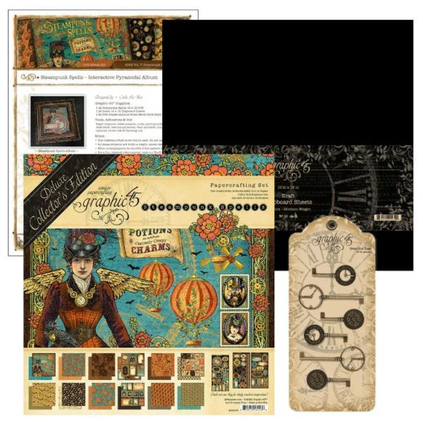Graphic 45 Steampunk Spells - Interactive Pyramidal Album - Image 5
