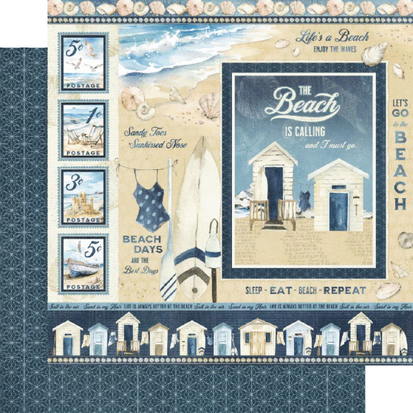 Graphic 45 The Beach Is Calling 8” x 8” Collection Pack - Image 2