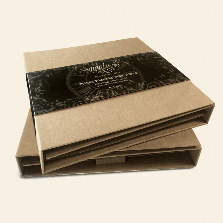 Graphic 45 Trifold Waterfall Folio Album - Kraft - Image 4
