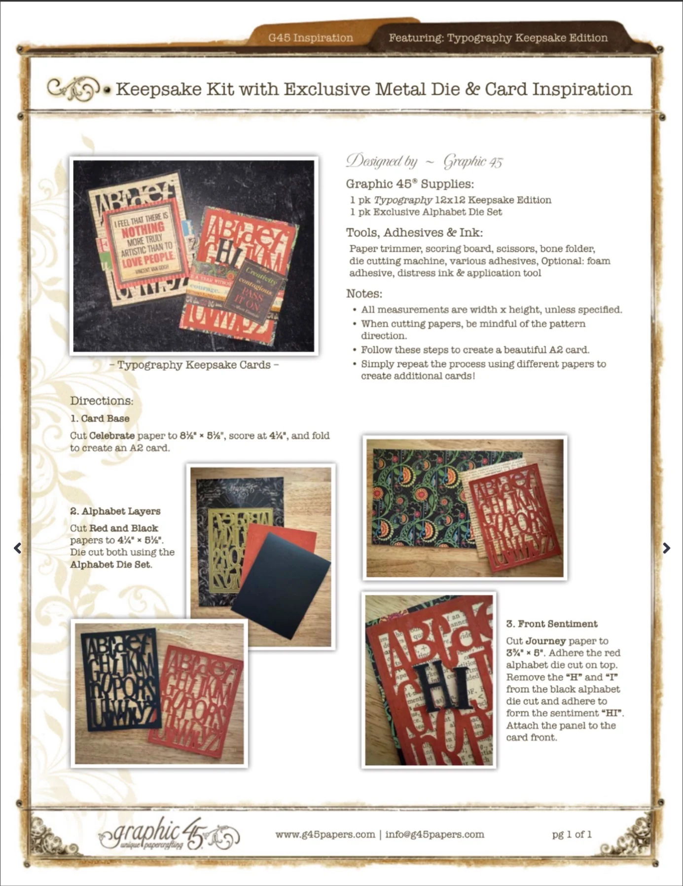 Graphic 45 Typography - Keepsake Kit (with Exclusive Metal Die Set) - Image 6