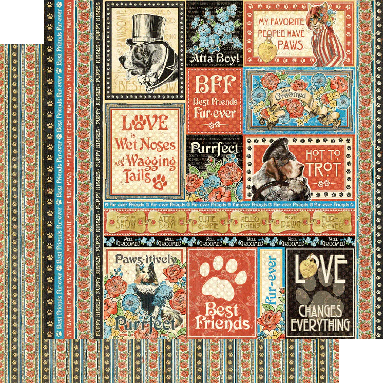 Graphic 45 Well Groomed 8” x 8” Paper Pad - Image 4