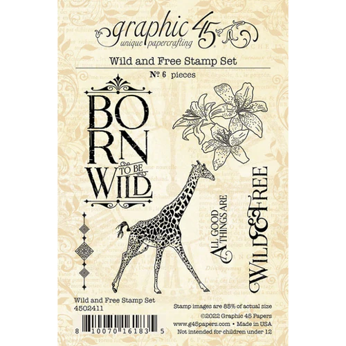 Graphic 45 Wild and Free Stamp Set - Image 2