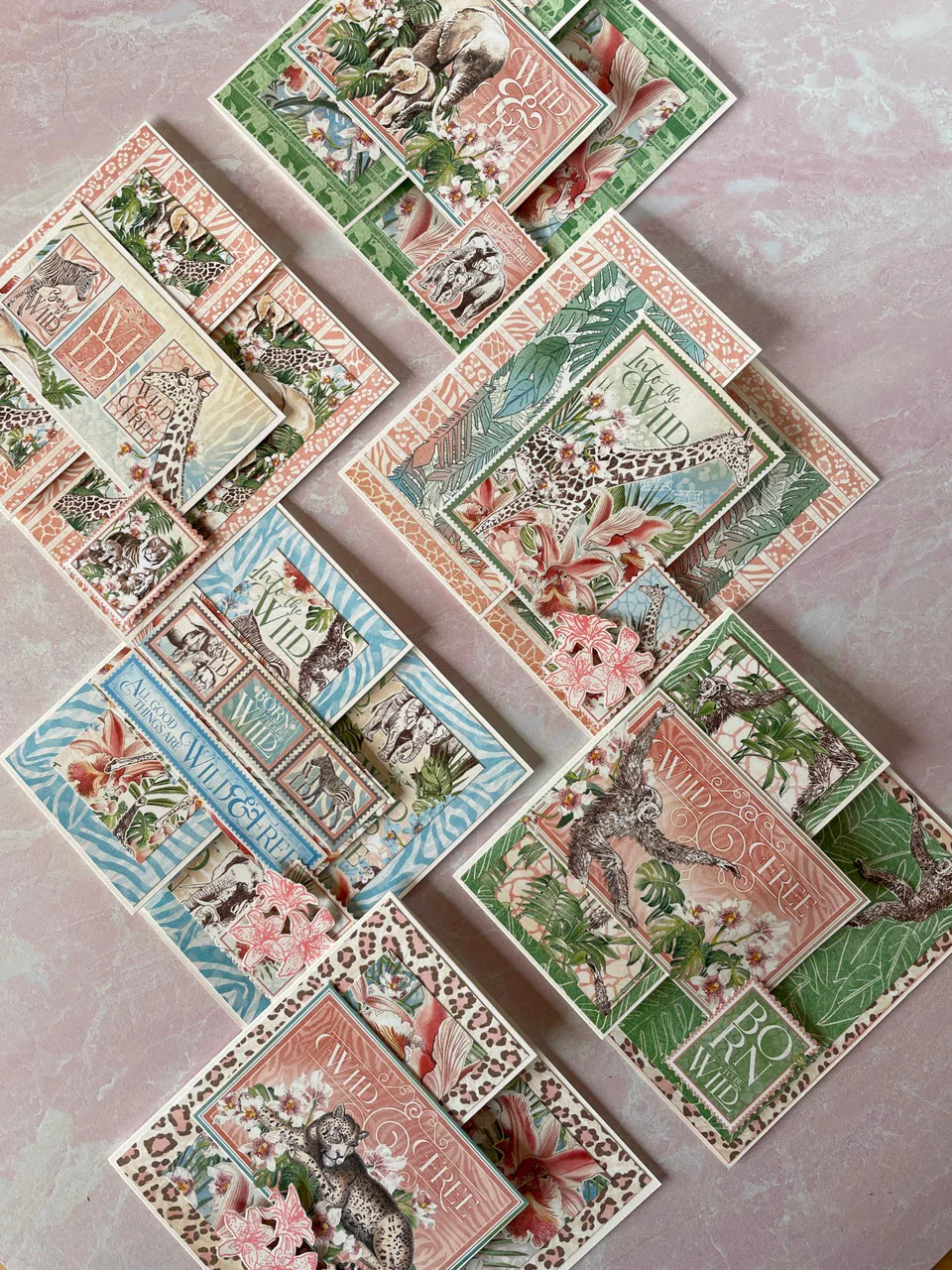 Graphic 45 Wild & Free - Corner Tuck Card Set