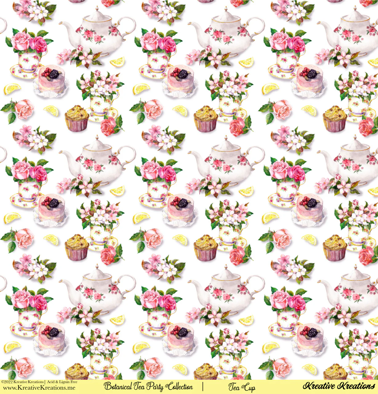 Kreative Kreations Botanical Tea Party 12” x 12” Paper Collection - Image 11