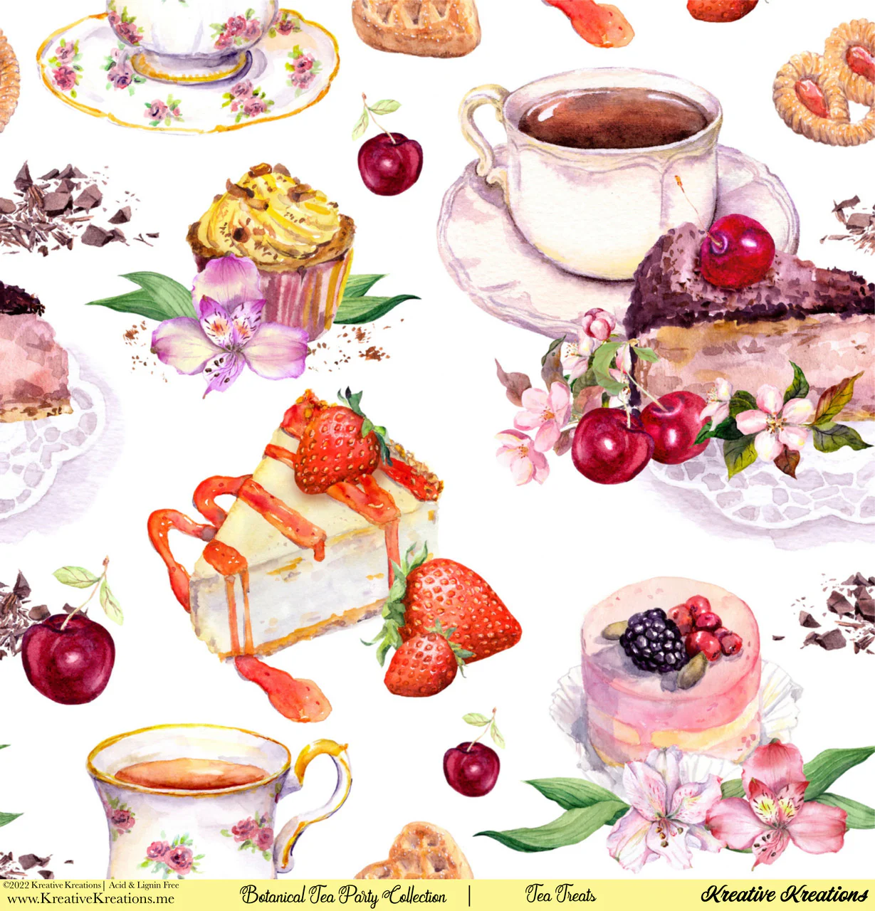 Kreative Kreations Botanical Tea Party 12” x 12” Paper Collection - Image 6