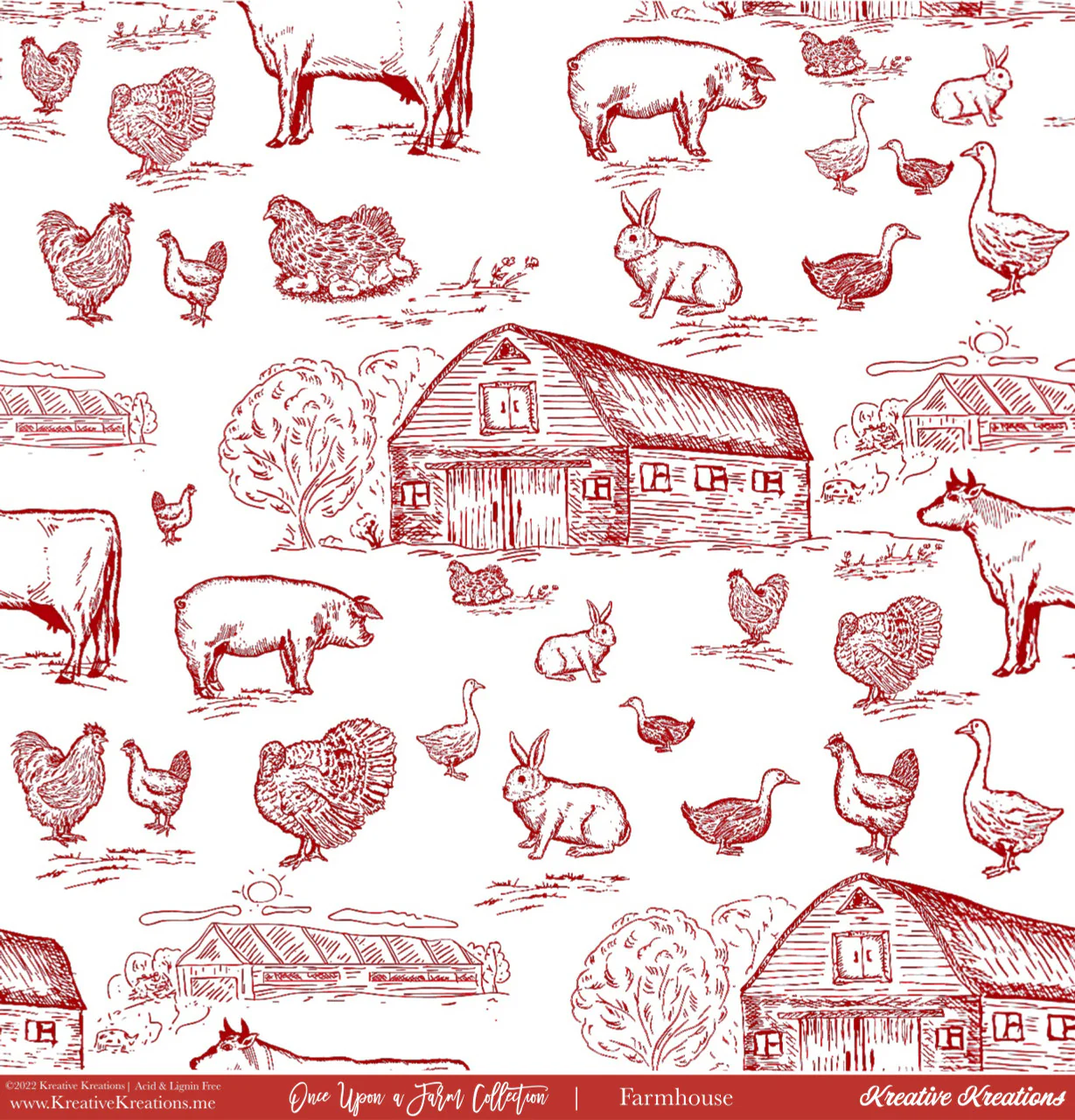 Kreative Kreations Once Upon a Farm 12” x 12” Paper Collection - Image 13