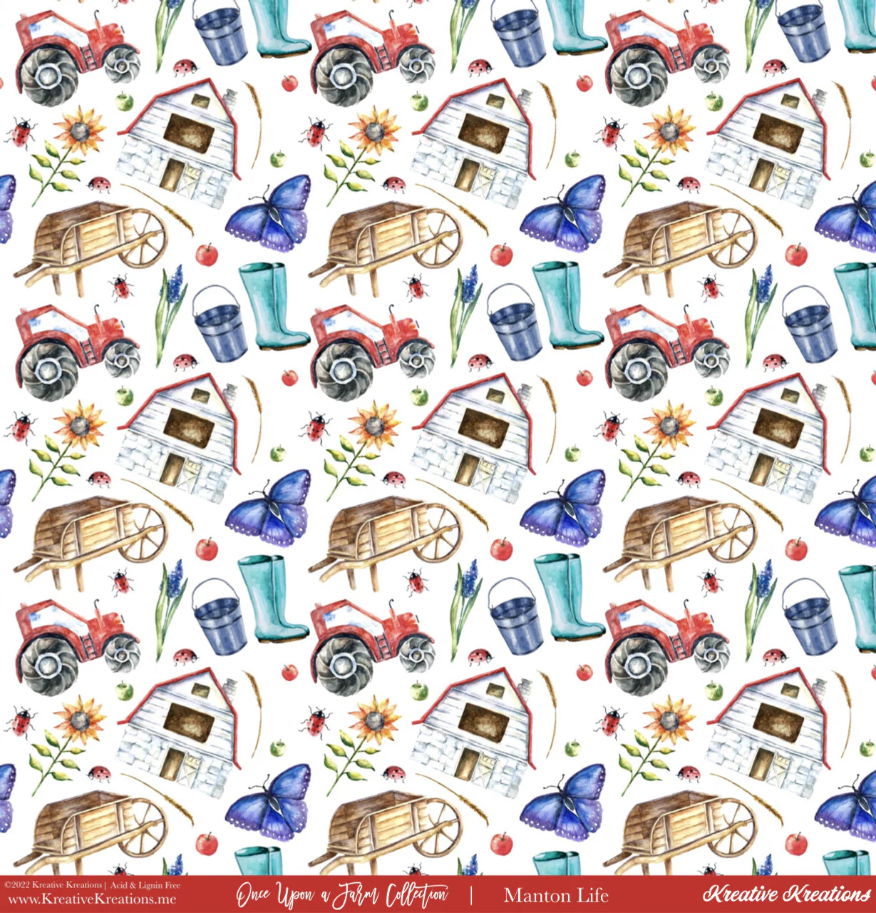 Kreative Kreations Once Upon a Farm 12” x 12” Paper Collection - Image 6