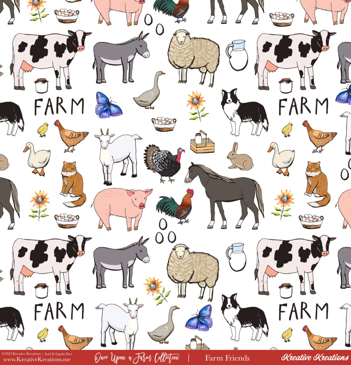 Kreative Kreations Once Upon a Farm 12” x 12” Paper Collection - Image 8
