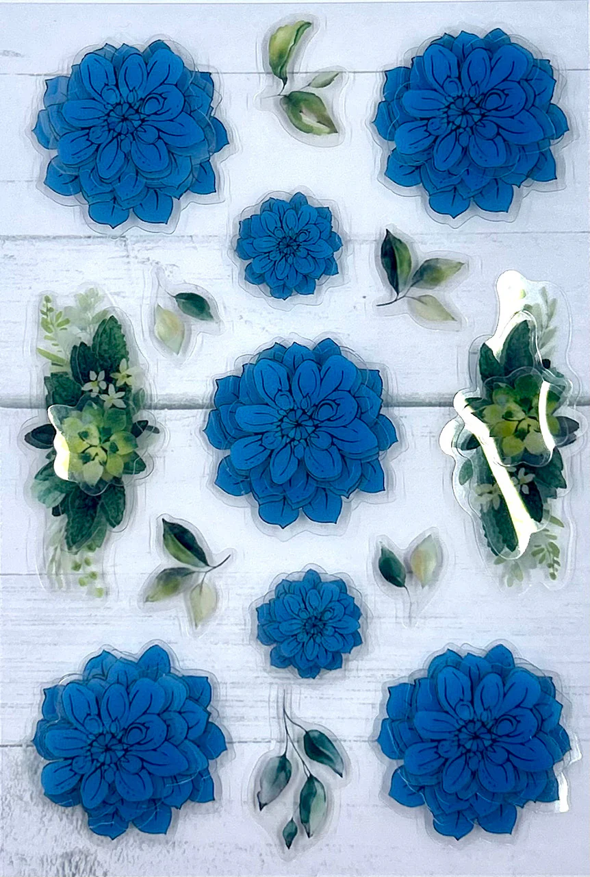 Layered Floral Embellishments - Tiffany Blue - Image 3