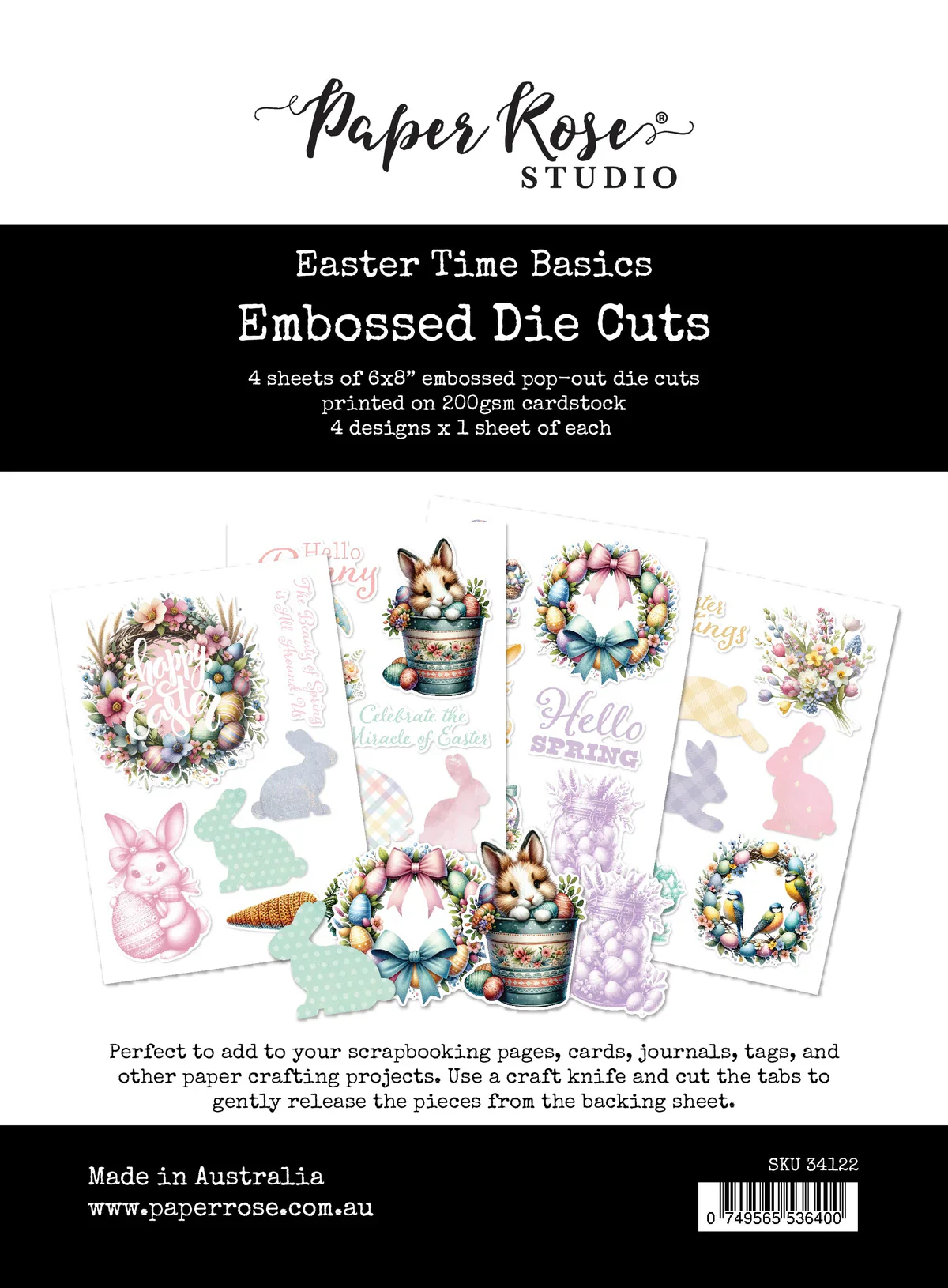 Paper Rose Studio Easter Time Basics Embossed Die Cuts