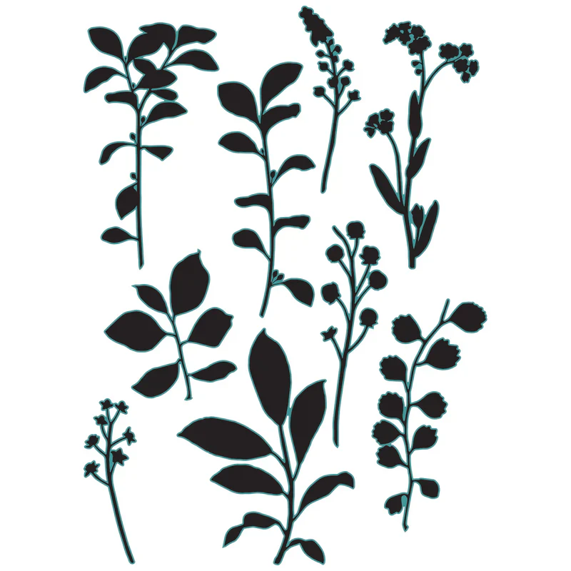 Sizzix Clear Stamp Set - Fine Stems 01 by 49 & Market - Image 5