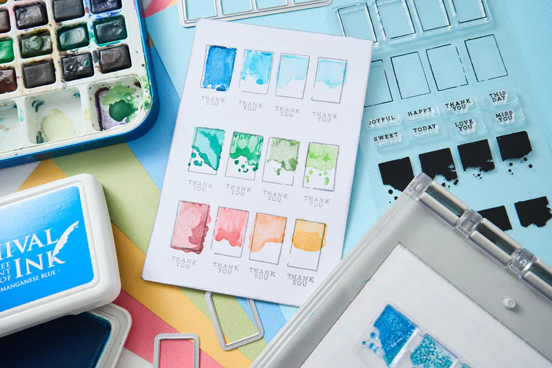 Sizzix Framelit Die Set w/Stamps - Painted Palettes by 49 & Market - Image 3