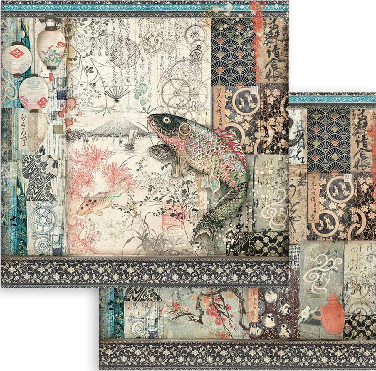 Stamperia (12"x12") Double Face Paper Pack -  Sir Vagabond in Japan - Image 30