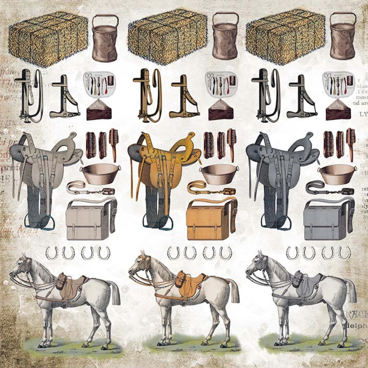 Stamperia 12"x12" Romantic Horses Paper Pack - Image 5