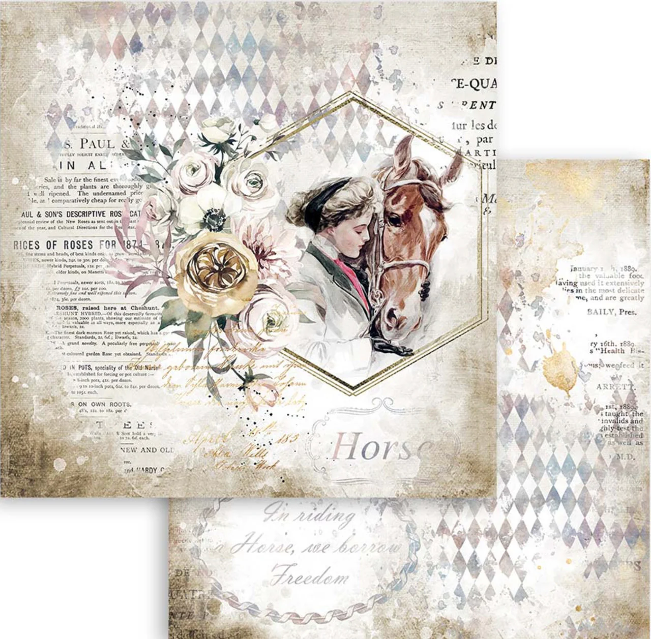 Stamperia 12"x12" Romantic Horses Paper Pack - Image 9