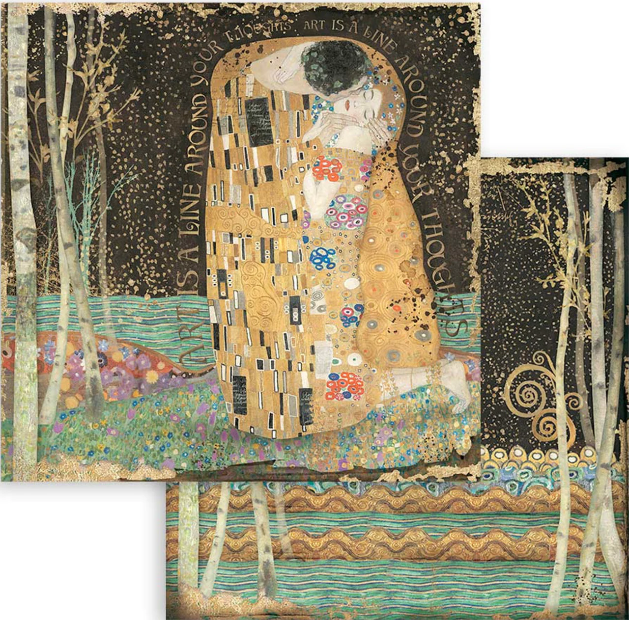 Stamperia (8"x8") Double Face Paper Pack - Klimt - Image 6