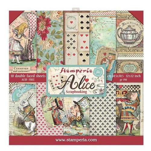 Stamperia Alice in Wonderland Paper Pack 12” x 12” - Image 12