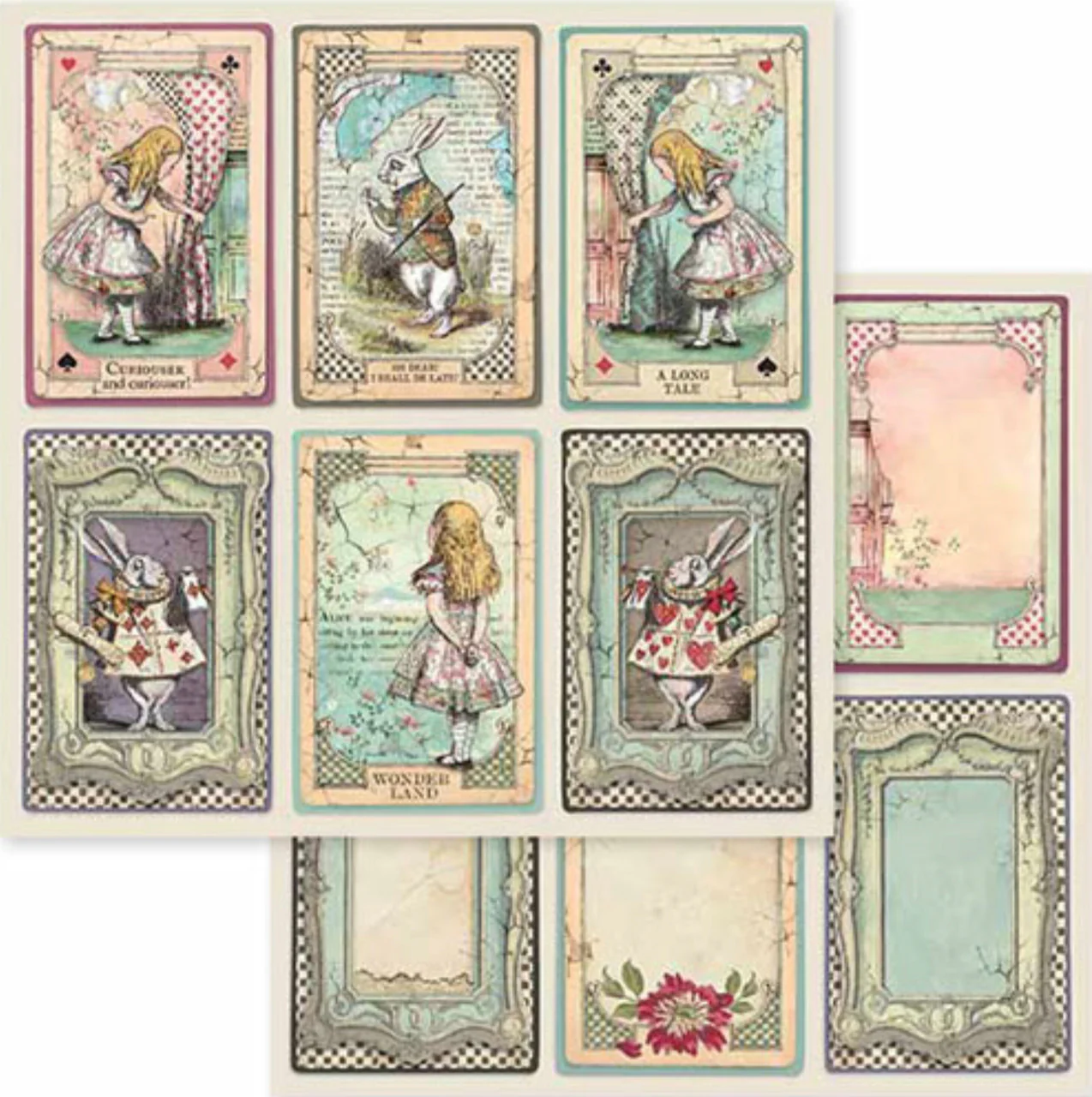 Stamperia Alice in Wonderland Paper Pack 8โ x 8โ - Image 4