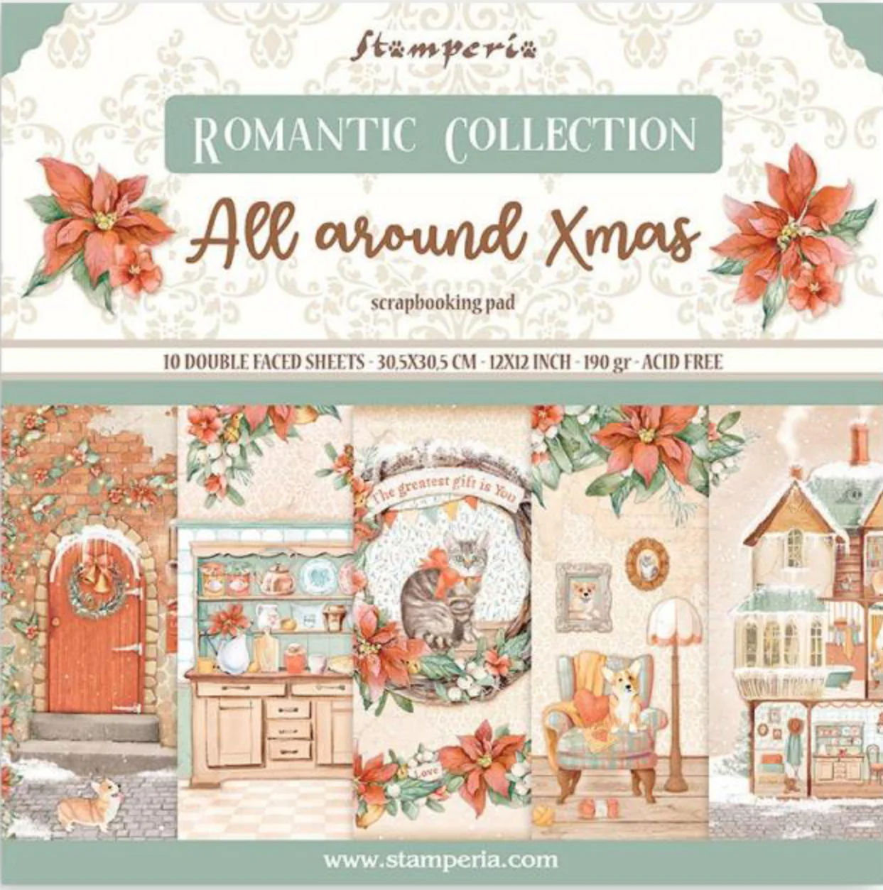 Stamperia All Around Christmas 12” x 12” Paper Collection