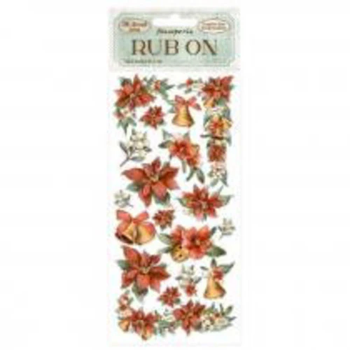 Stamperia All Around Christmas Poinsettias and Bells Rub Ons - Image 2