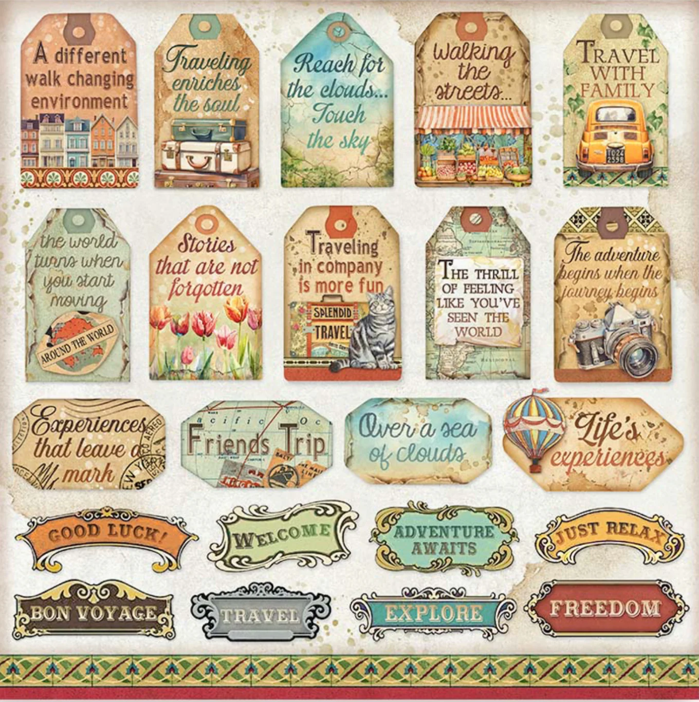 Stamperia Art of Travelling 12โ x 12โ Paper Pad - Image 2